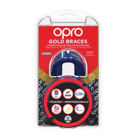 OPRO Self-Fit GEN4 Gold Zahnspangen-Mundschutz – Perlblau/Perlmutt