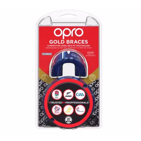 Protector bucal OPRO Self-Fit GEN4 Gold Brackets - Azul Perla/Perla