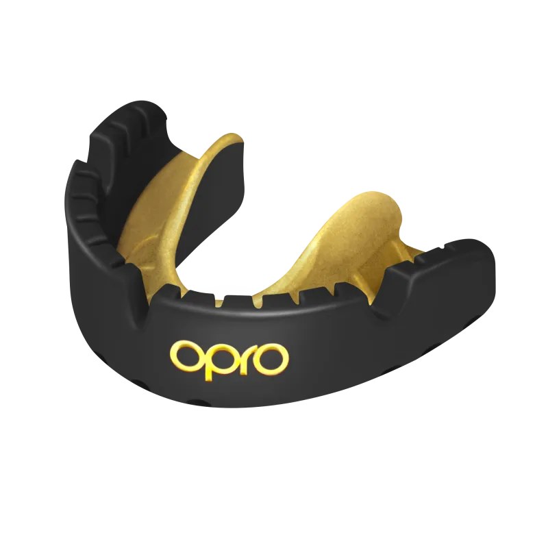 🔥 OPRO Self-Fit GEN4 Gold Braces Mouthguard - Black/Gold | Next Day Delivery 🔥