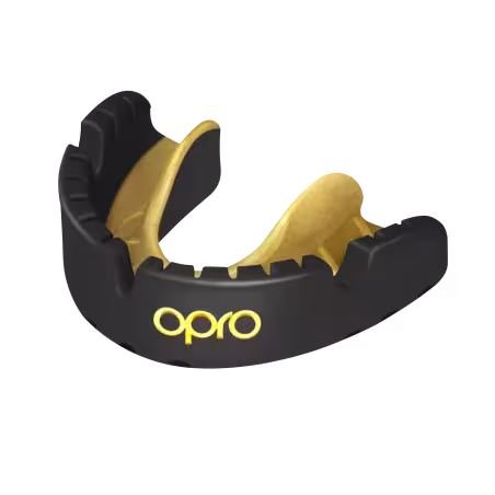 OPRO Self-Fit GEN4 Gold Braces Mouthguard - Black/Gold - OPRO Self-Fit GEN4 Gold Braces Mouthguard - Black/Gold - OPRO Self-Fit 
