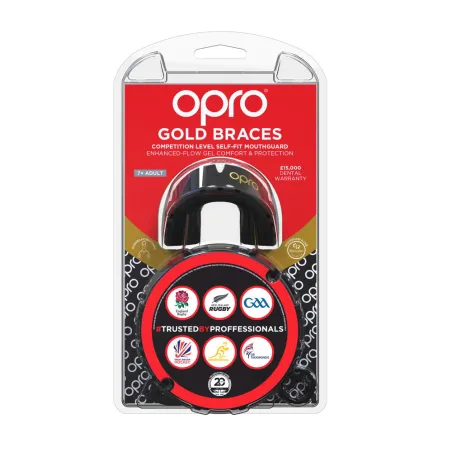 OPRO Self-Fit GEN4 Gold Braces Mundschutz - Schwarz/Gold