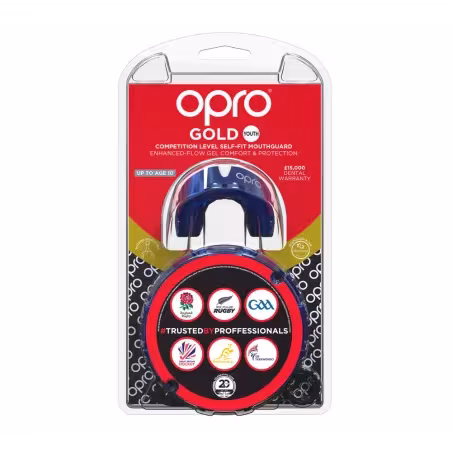 OPRO Self-Fit GEN4 Junior Gold Mouthguard - Pearl Blue/Pearl