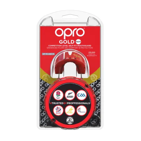 Protector bucal OPRO Self-Fit GEN4 Junior Gold - Rojo/Perla
