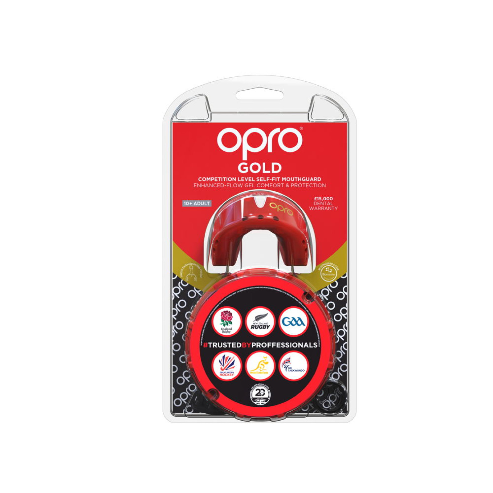OPRO Self-Fit GEN4 Gold Mundschutz - Rot/Perle - OPRO Self-Fit GEN4 Gold Mundschutz - Rot/Perle - Side View
