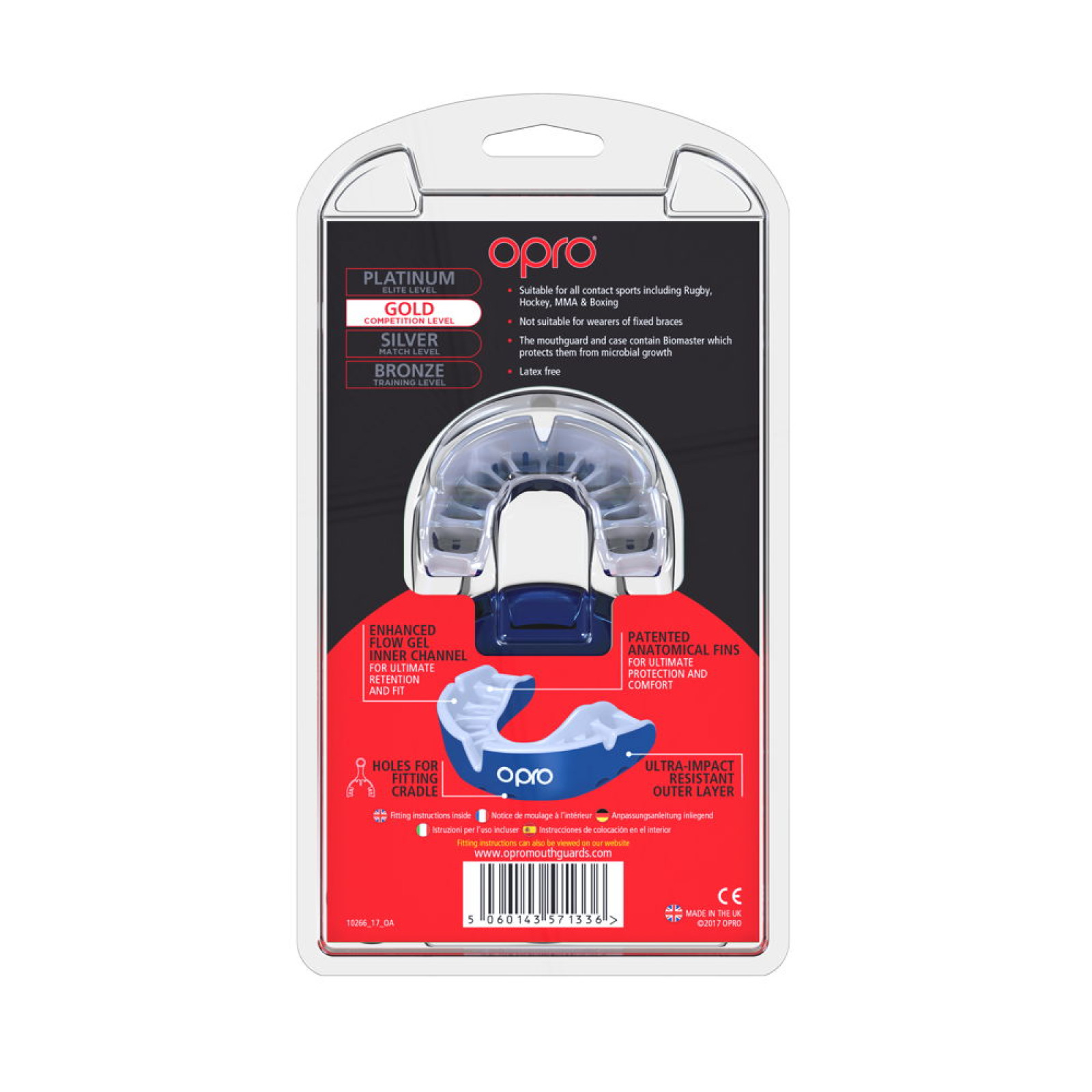 OPRO Self-Fit GEN4 Gold Mouthguard - Pearl Blue/Pearl - OPRO Self-Fit GEN4 Gold Mouthguard - Pearl Blue/Pearl - OPRO Self-Fit GE