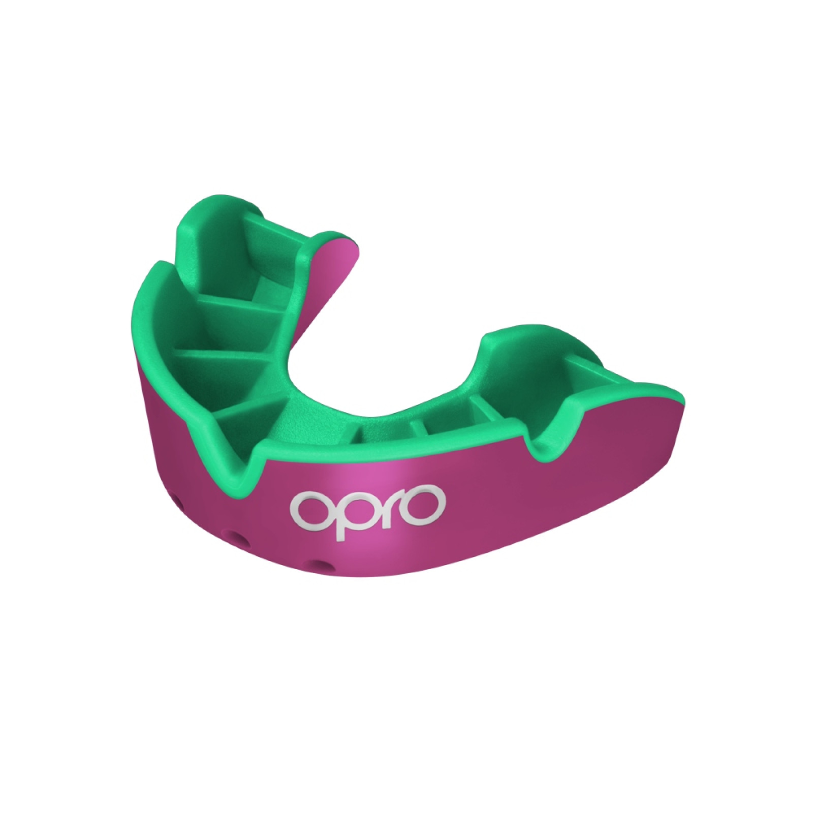 OPRO Self-Fit GEN4 Junior Silver Mouthguard - Pink/Fluro Green - Image 1 of 4
