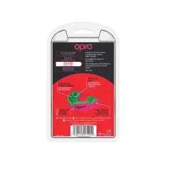 OPRO Self-Fit GEN4 Junior Silver Mouthguard - Pink/Fluro Green - Back View