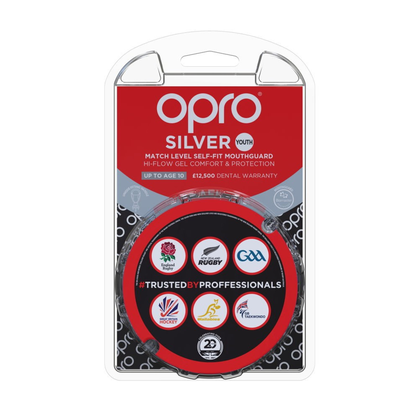 OPRO Self-Fit GEN4 Junior Silver Mouthguard - Blue/Light Blue - Detail