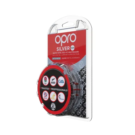 Protector bucal OPRO Self-Fit GEN4 Junior Silver - Negro/Rojo