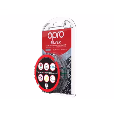 OPRO Self-Fit GEN4 Silver Mouthguard - Pink/Fluro Green