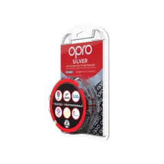 OPRO Self-Fit GEN4 Silver Mouthguard - Black/Red
