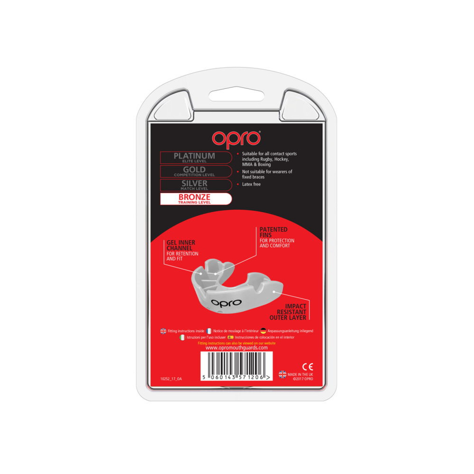 OPRO Self-Fit GEN4 Junior Bronze Mouthguard - White - Side View