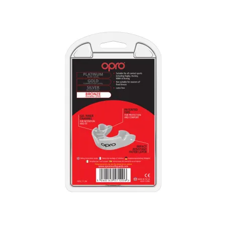 OPRO Self-Fit GEN4 Junior Bronze Mouthguard - White