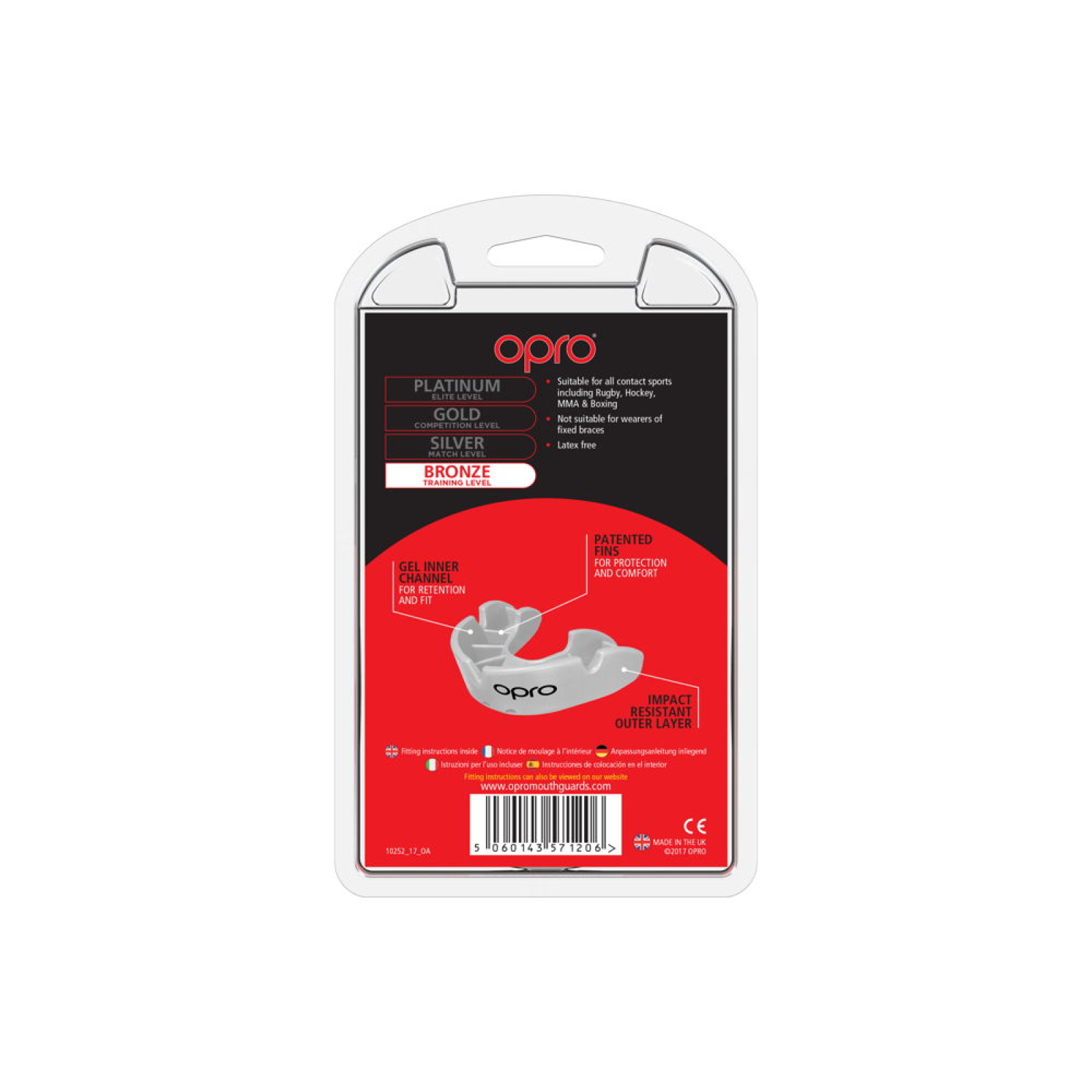 Protector bucal OPRO Self-Fit GEN4 de bronce - Blanco - Protector bucal OPRO Self-Fit GEN4 de bronce - Blanco - Protector bucal 