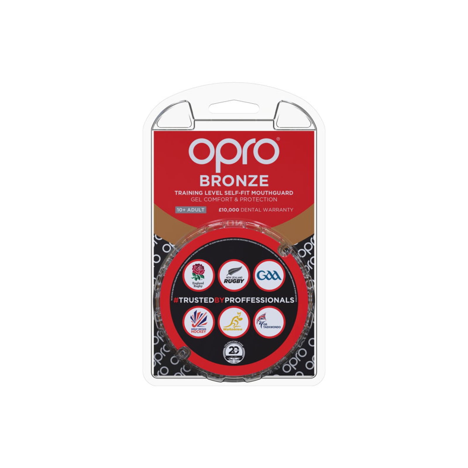 OPRO Self-Fit GEN4 Bronze Mouthguard - Red - Back View