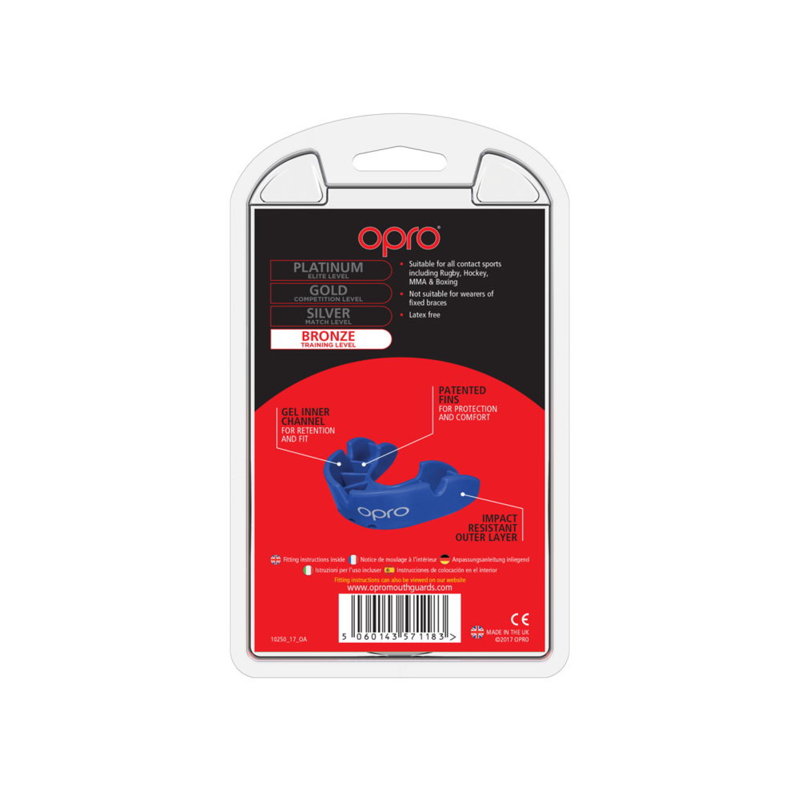 OPRO Self-Fit GEN4 Junior Bronze Mundschutz - Blau - Side View