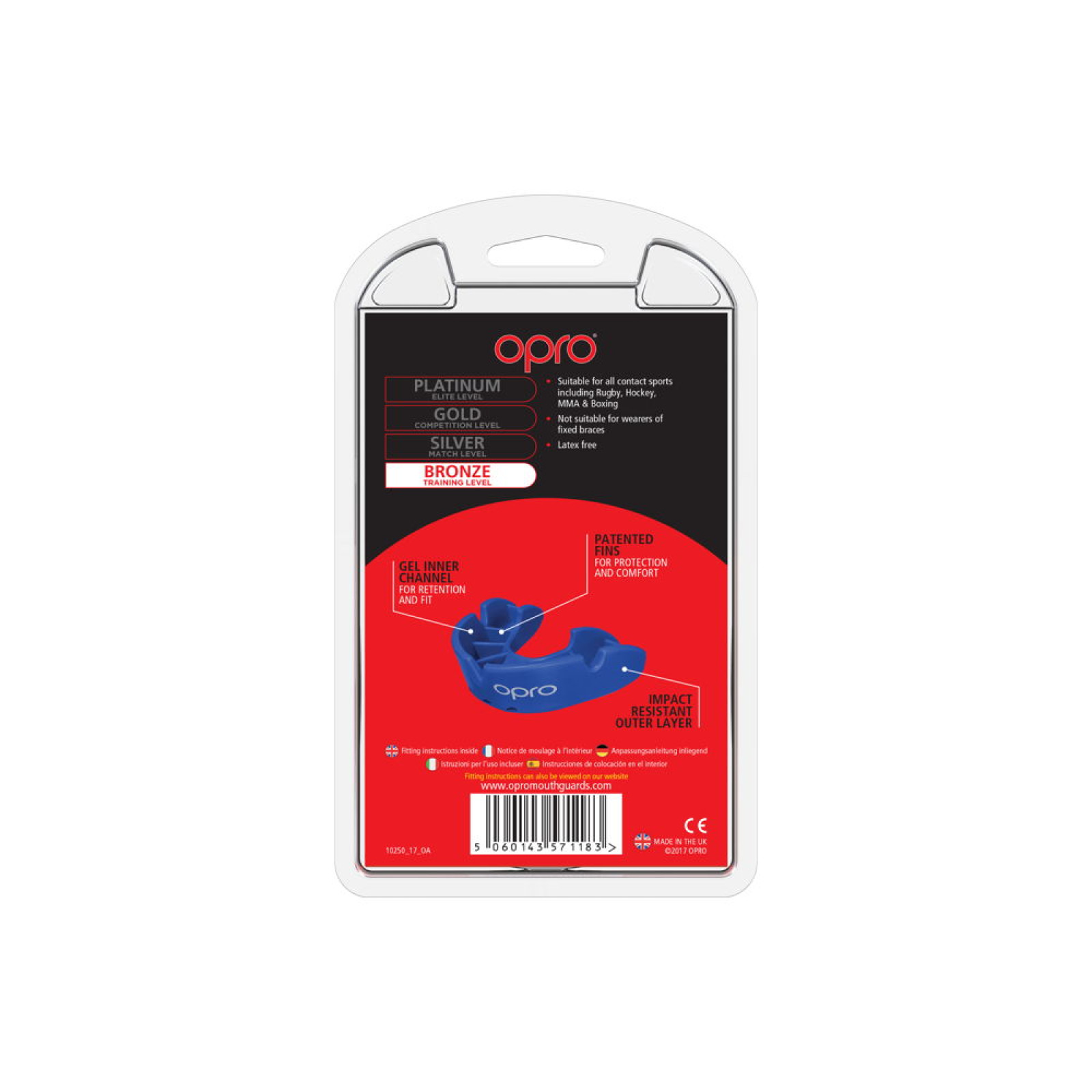 Protector bucal OPRO Self-Fit GEN4 de bronce - Azul - Protector bucal OPRO Self-Fit GEN4 de bronce - Azul - Protector bucal OPRO