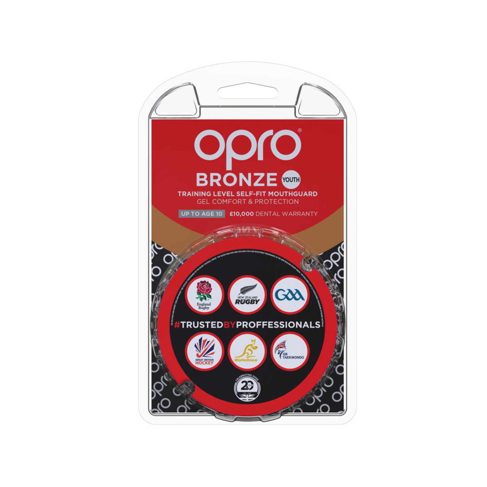 OPRO Self-Fit GEN4 Junior Bronze Mouthguard - Black - Back View