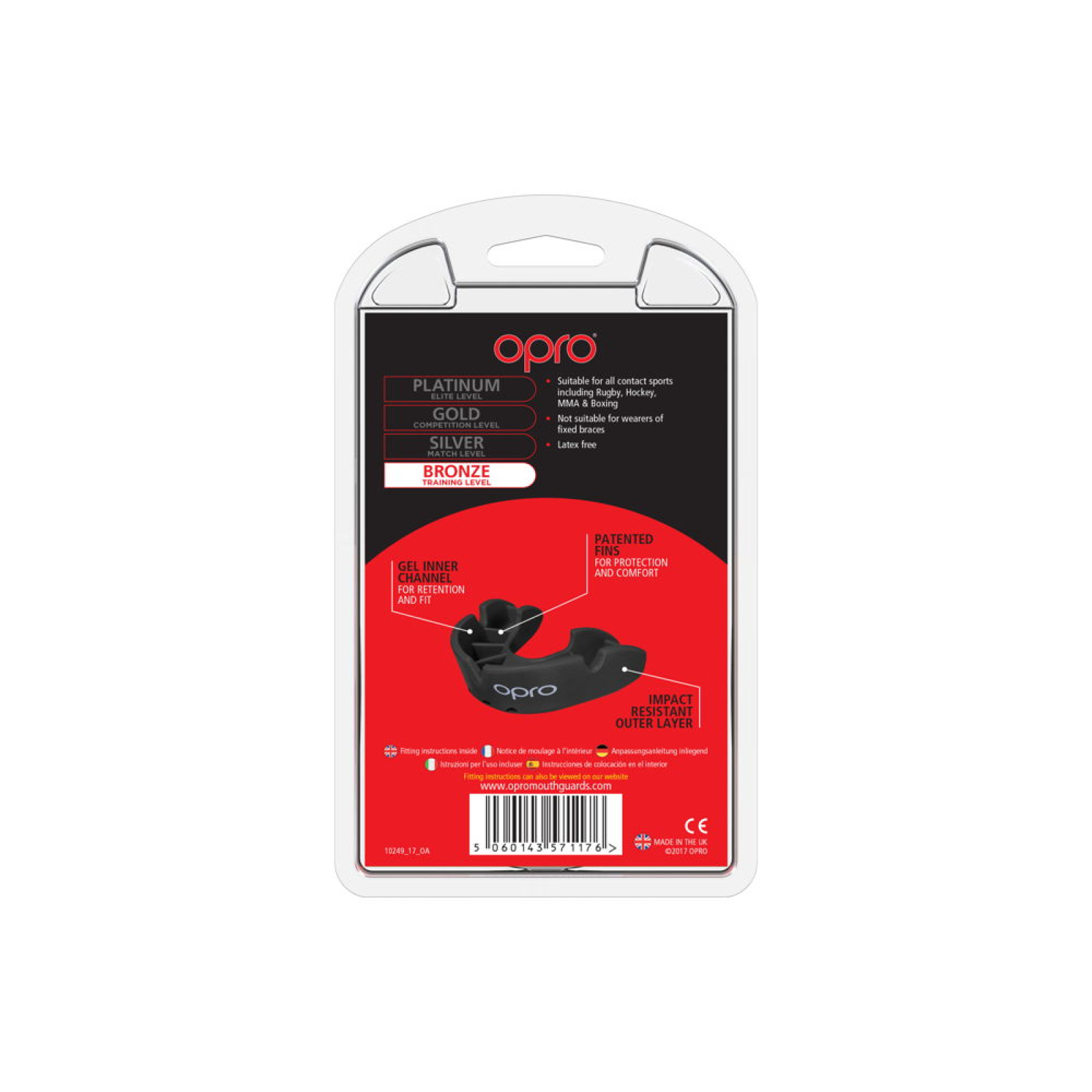 OPRO Self-Fit GEN4 Bronze-Mundschutz - Schwarz - Side View