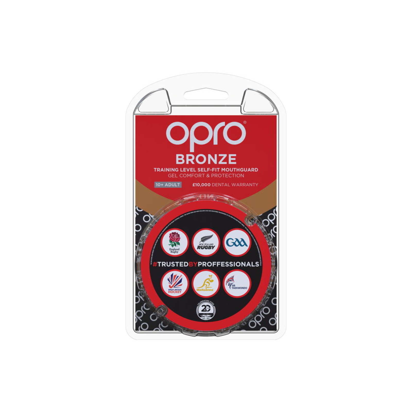 OPRO Self-Fit GEN4 Bronze Mouthguard - Black - Back View