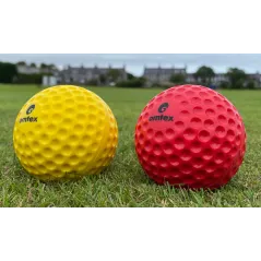 Omtex Bowling Machine Ball - Red - Pack of 12 - Side View