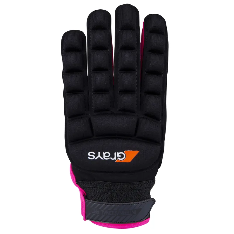 Grays International Pro Hockey Glove - Black/Fluo Pink (2020/21)