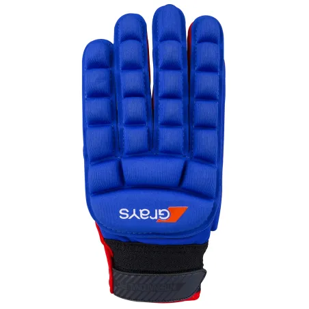 Grays International Pro Hockey Glove - Navy/Fluo Red (2024/25) - Grays International Pro Hockey Glove - Navy/Fluo Red (2024/25) 