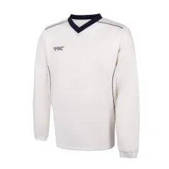 TK Long Sleeve Cricket Sweater - Navy Trim - TK Long Sleeve Cricket Sweater - Navy Trim - TK Long Sleeve Cricket Sweater - Navy 
