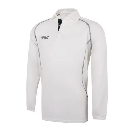 TK Long Sleeve Cricket Shirt - Green Trim - TK Long Sleeve Cricket Shirt - Green Trim - TK Long Sleeve Cricket Shirt - Green Tri