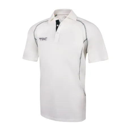 TK Short Sleeve Cricket Shirt - Green Trim