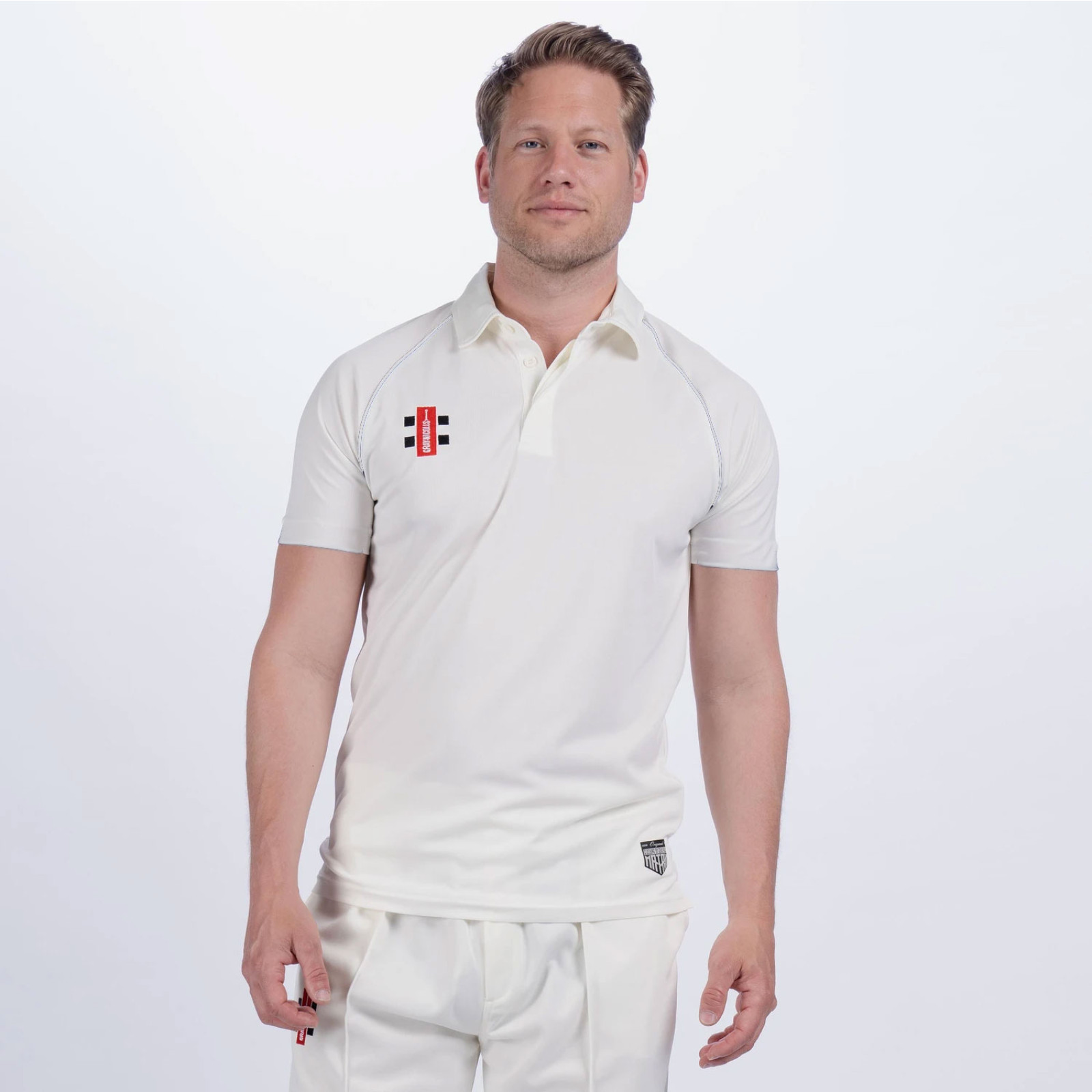 Gray-Nicolls Matrix V2 Short Sleeved Junior Cricket Shirt (2023) - Gris Nicolls Matrix V2 Camiseta de cricket junior de manga