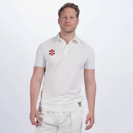 Maglia da cricket a maniche corte Nicolls Matrix V2 grigia (2022)