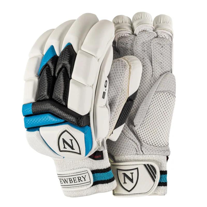 White/Silver Senior Newbery Cricket Unisexs Phantom Batting Gloves