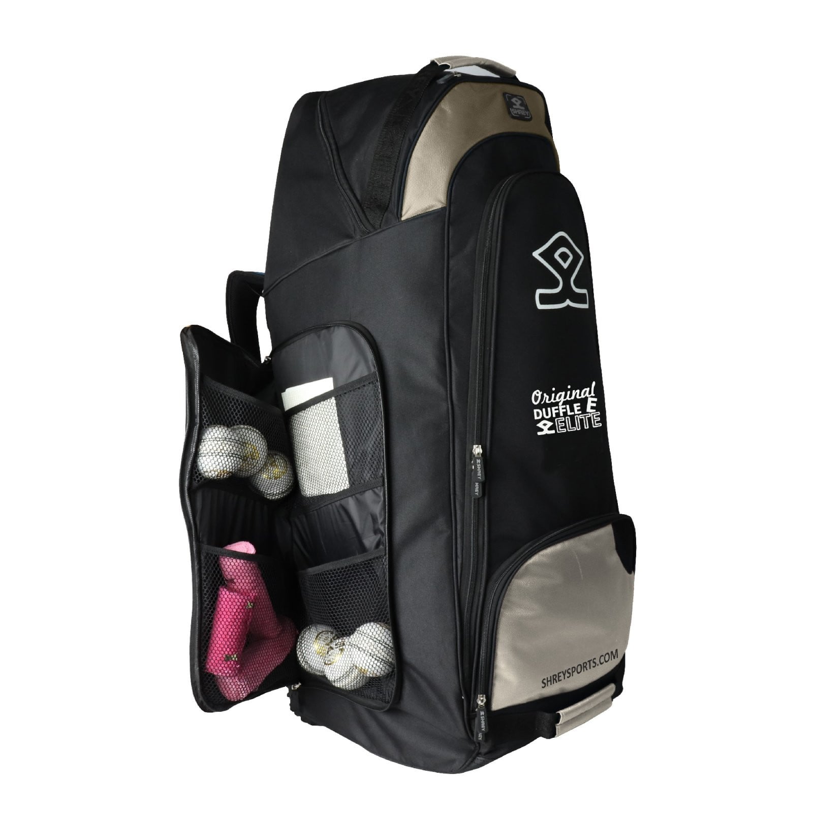 Shrey Elite Wheelie Duffle - Black/Ivory (2025) - Shrey Elite Wheelie Duffle - Black/Ivory (2023) - Shrey Elite Wheelie Duffle - Black/Ivory (2023) - Shrey Elite Wheelie Duffle -