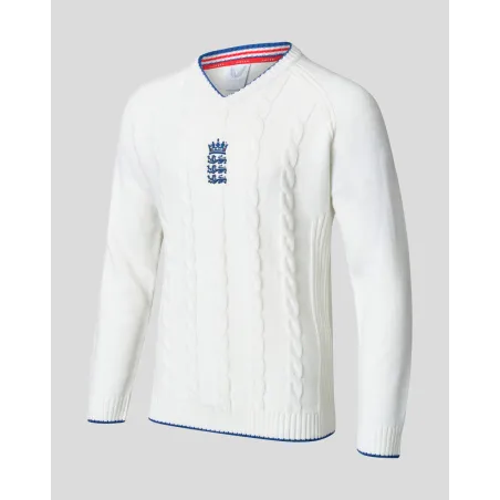 Acheter England Cricket Mens Long Sleeve Knitted Sweatshirt - White (2022/23)