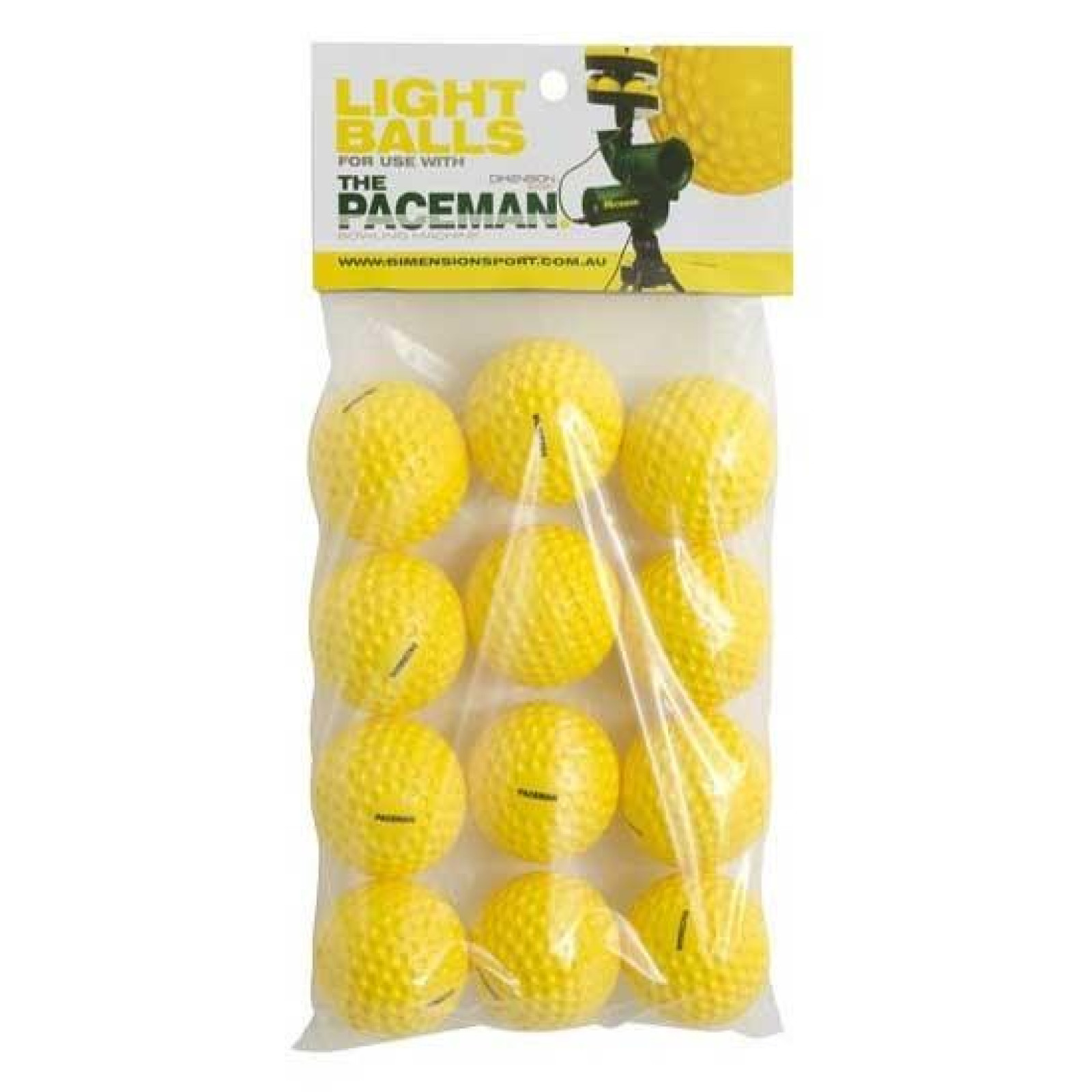Paceman/Slider Light Balls - Yellow (12 Pack) - Paceman/Slider Light Balls - Yellow (12 Pack) - Paceman/Slider Light Balls - Yel