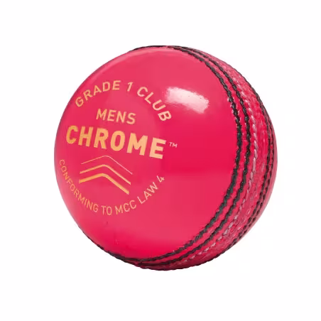 GM Chrome Cricket Ball - Rosa (2023) - Bolas de partido senior