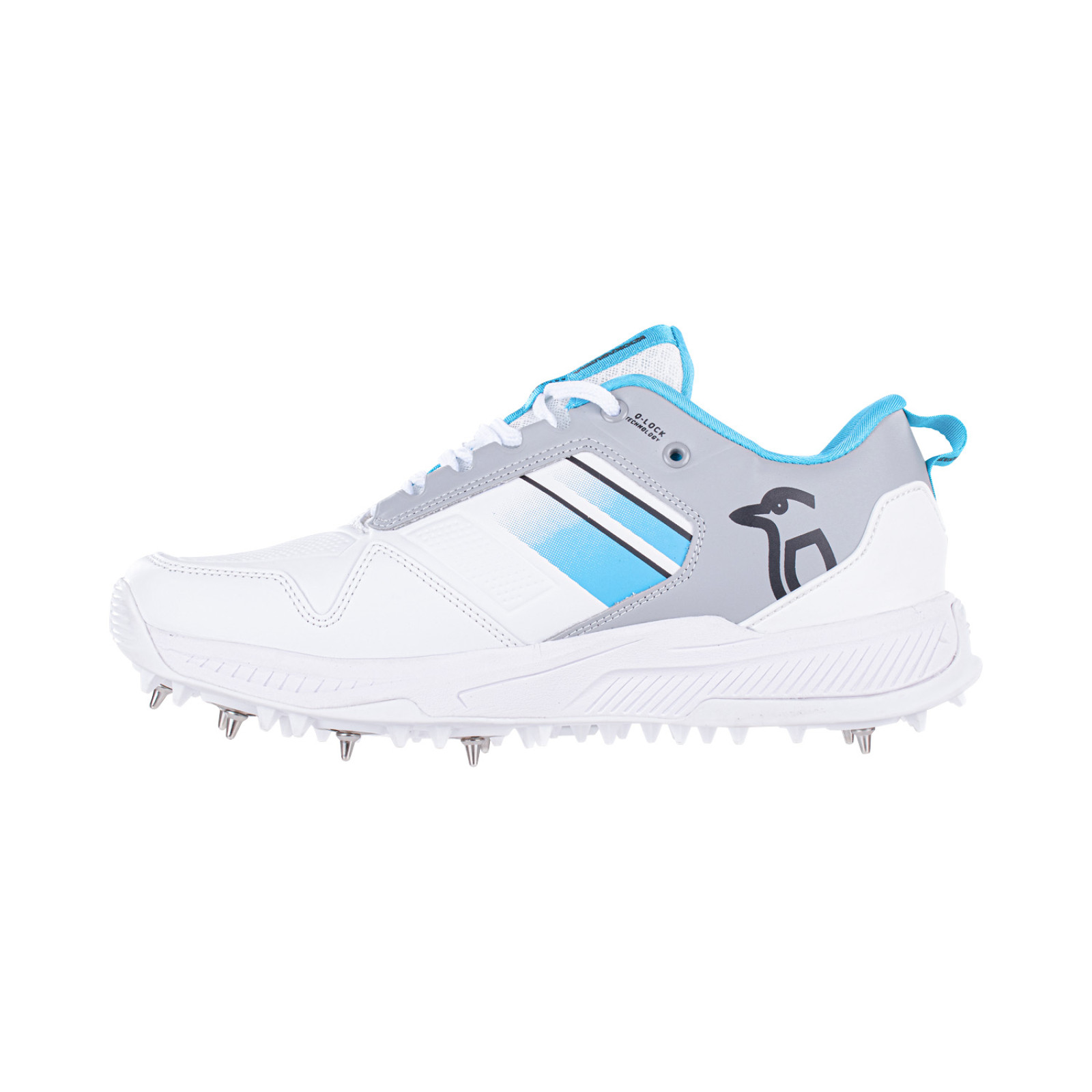 Kookaburra KC 1.0 Spike Cricket Shoes - White/Mint/Grey (2023) - View 6 of 13