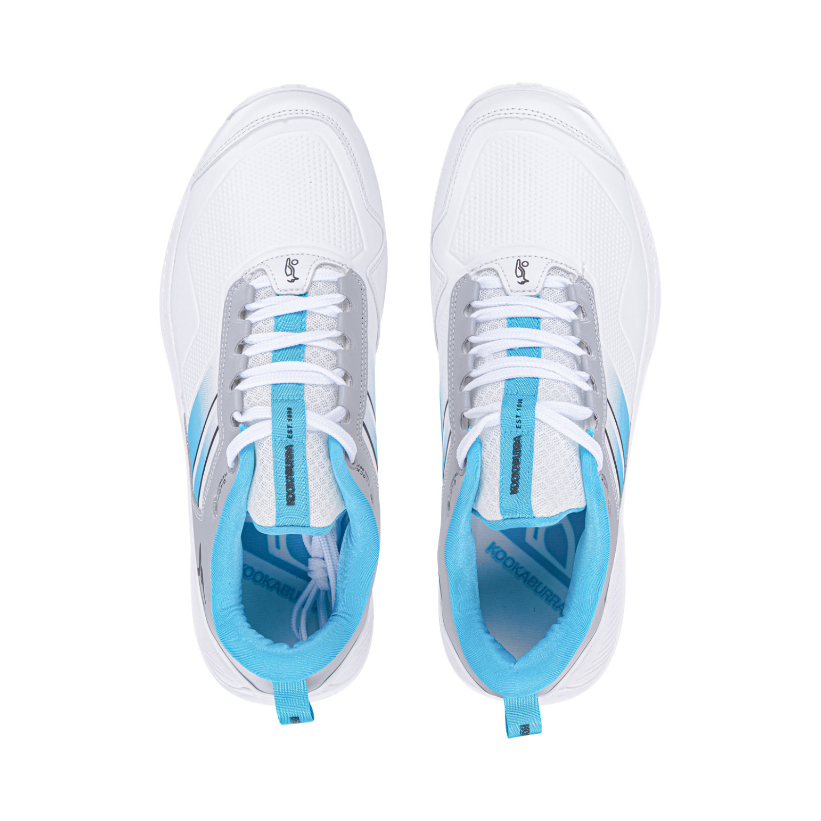 Kookaburra KC 1.0 Spike Cricket Shoes - White/Mint/Grey (2023) - View 11 of 13