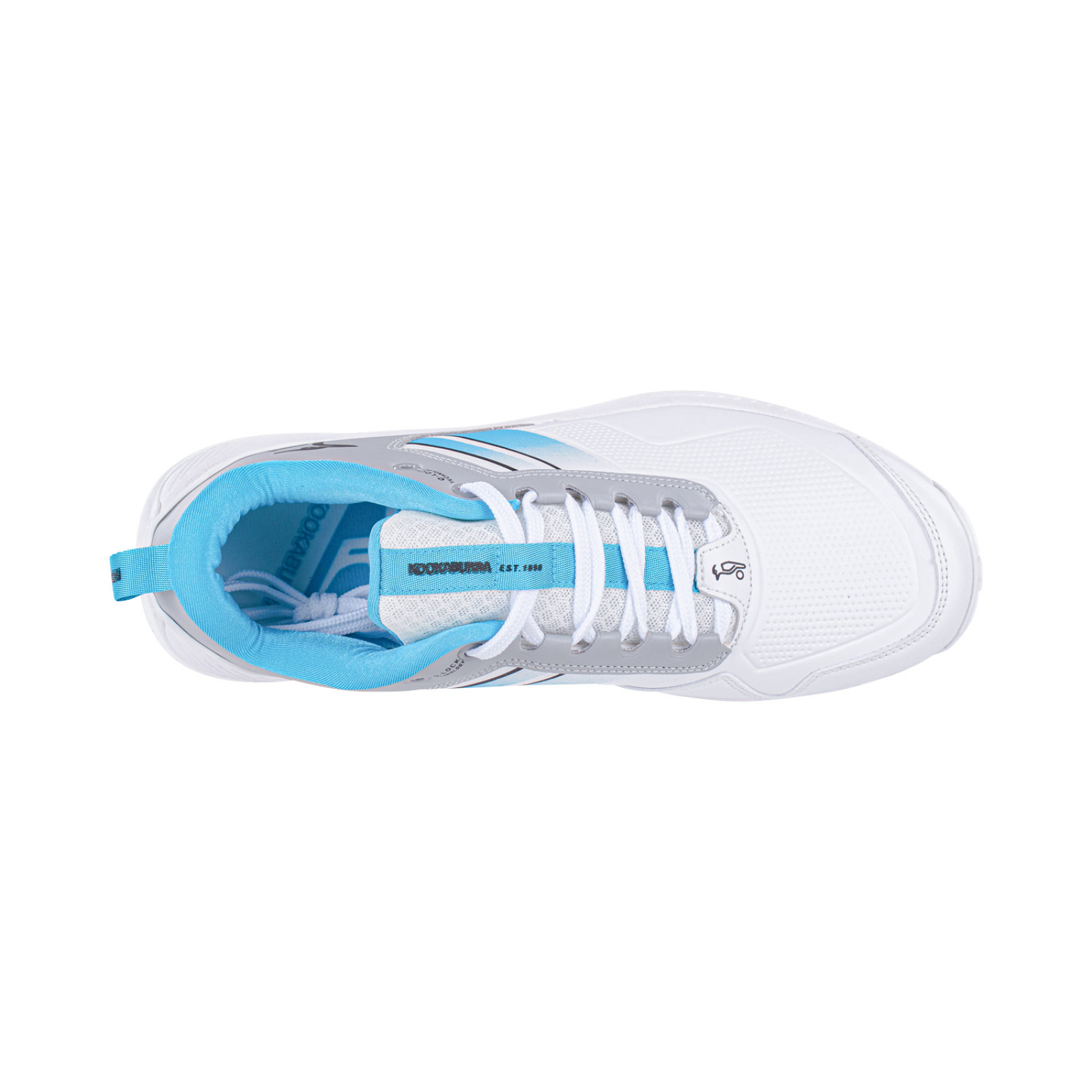 Kookaburra KC 1.0 Spike Cricket Shoes - White/Mint/Grey (2023) - View 12 of 13