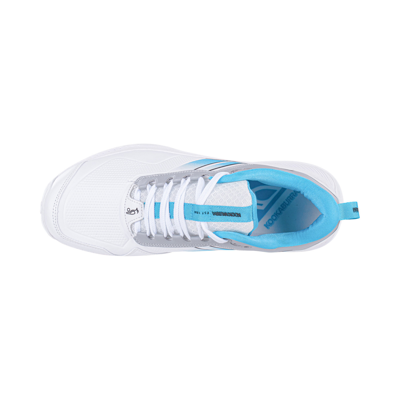 Kookaburra KC 1.0 Spike Cricket Shoes - White/Mint/Grey (2023) - View 13 of 13