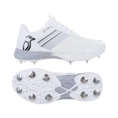🔥 Kookaburra KC 2.0 Spike Junior Cricket Shoes - White/Grey (2023) | Next Day Delivery 🔥