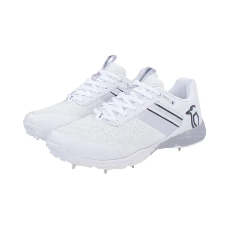 Kookaburra KC 2.0 Spike Junior Cricket Shoes - White/Grey (2023)