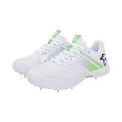 Kookaburra KC 3.0 Spike Junior Cricket Shoes - White/Lime (2023)