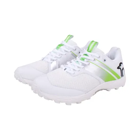 Kookaburra KC 3.0 Rubber Cricket Shoes - White/Lime (2023)