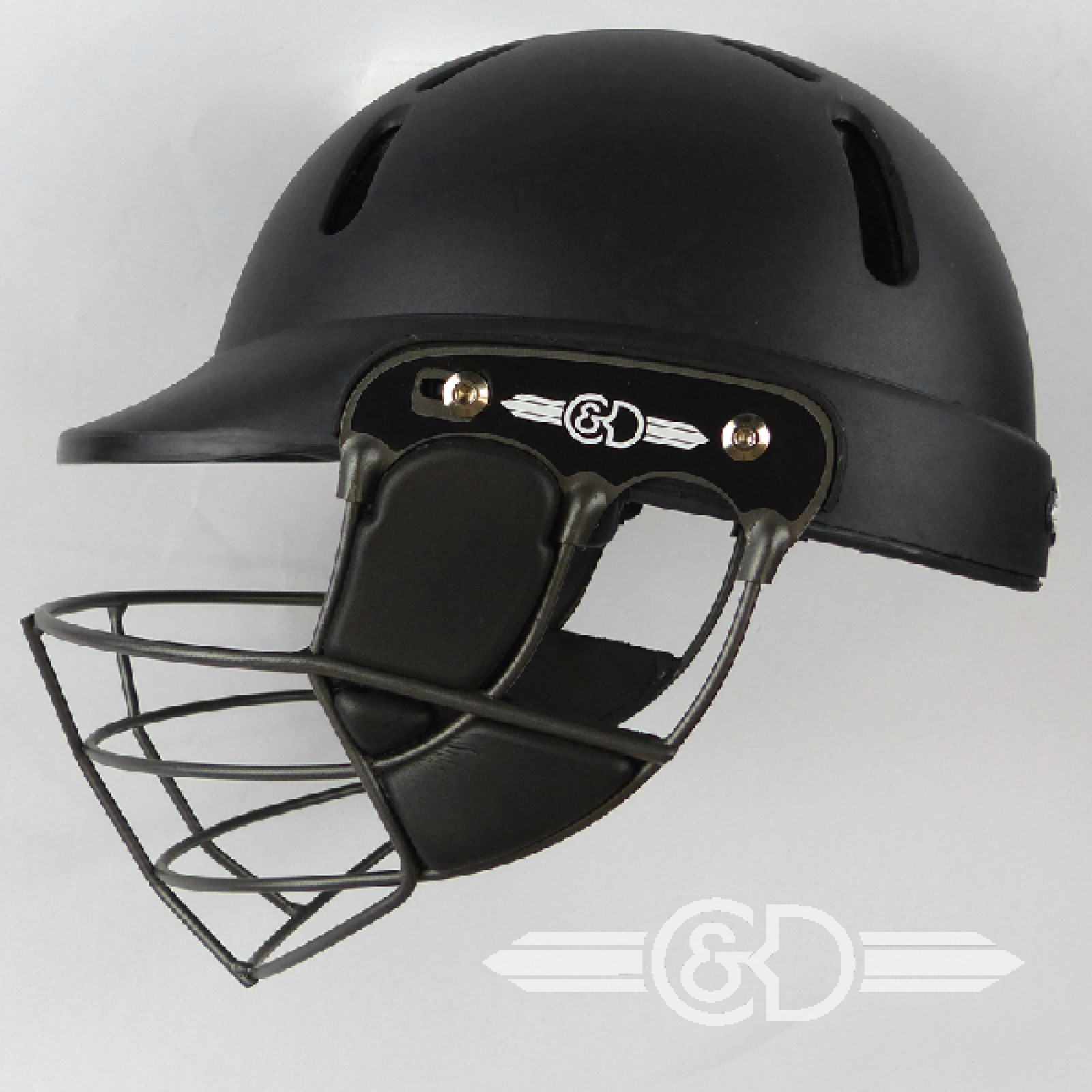 C&D The Albion Senior Cricket Helmet - Black - Side View