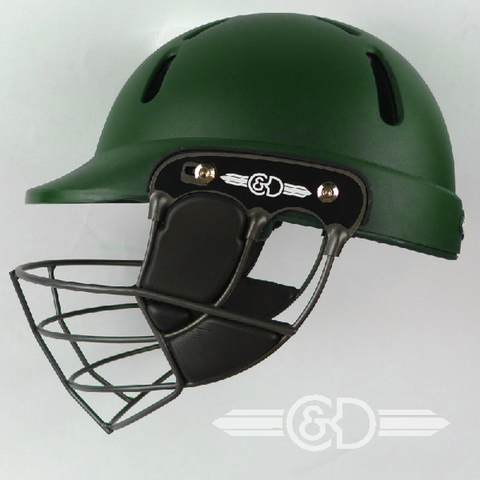 C&D The Albion Senior Cricket Helmet - Green - Side View