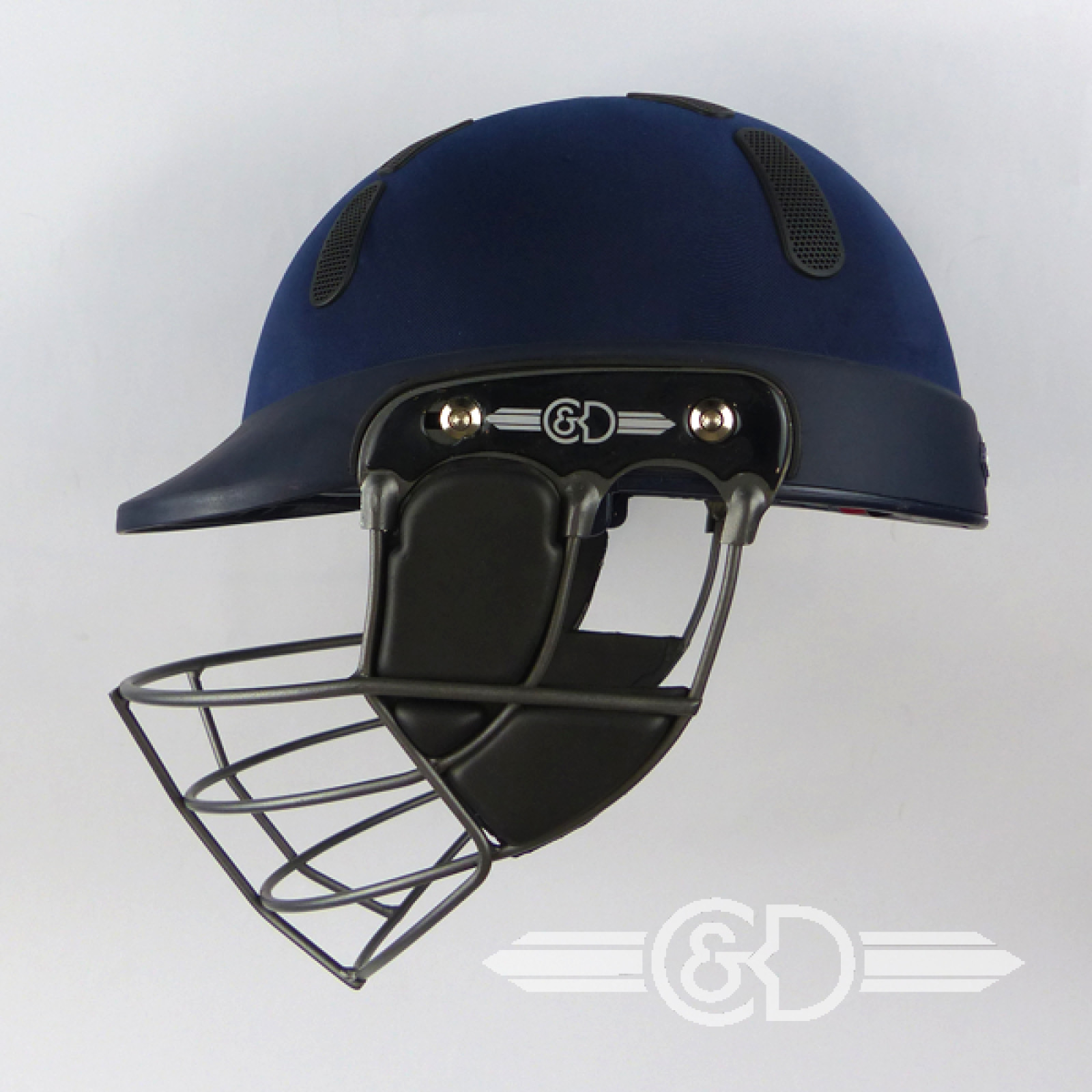 C&D The Albion Z Titanium Senior Cricket Helmet - Navy - Side View