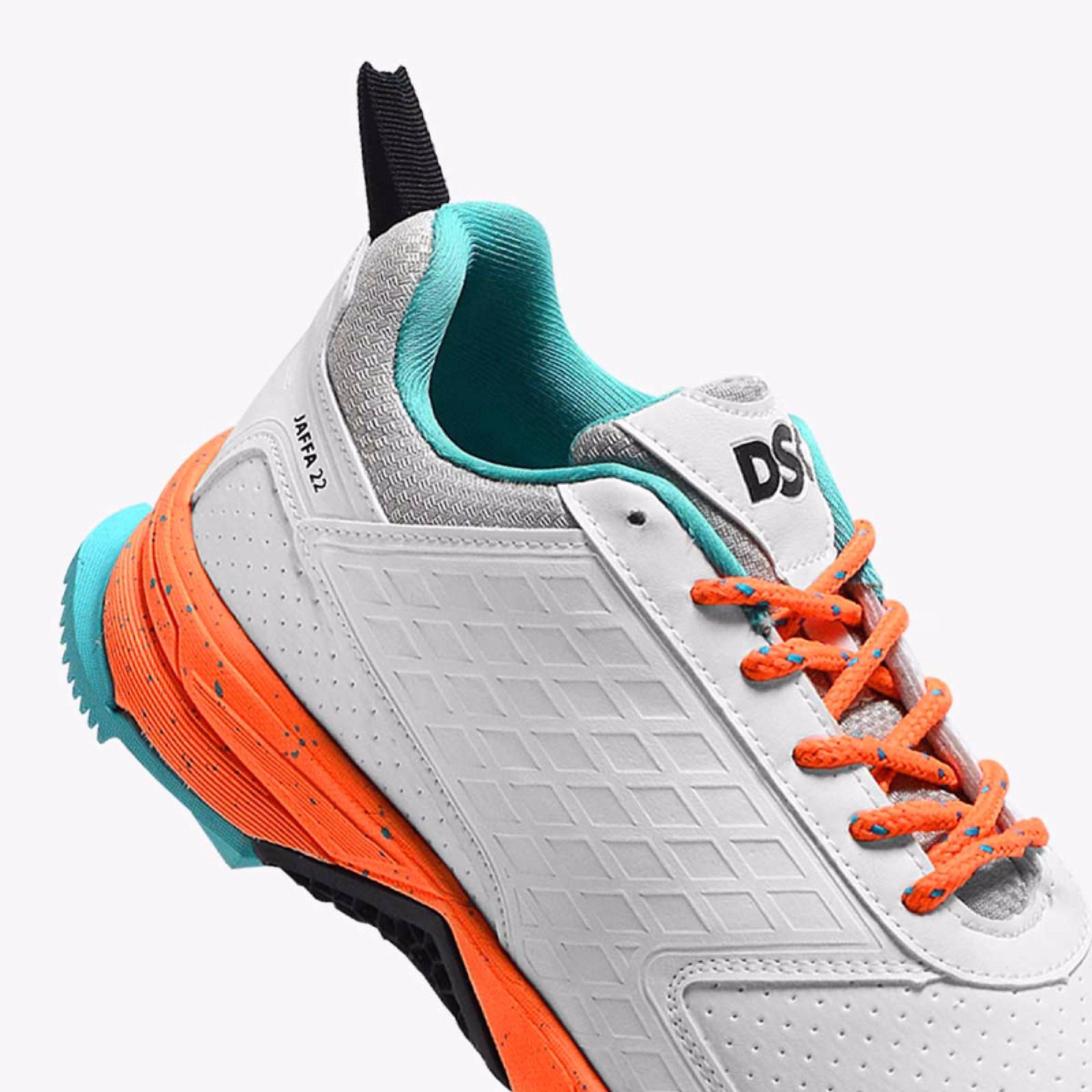 DSC Jaffa 22 Rubber Cricket Shoes - White/Orange (2023) - DSC Jaffa 22 Rubber Cricket Shoes - White/Orange (2023) - DSC Jaffa 22 Rubber Cricket Shoes - White/Orange (2023) - DSC Jaffa 22