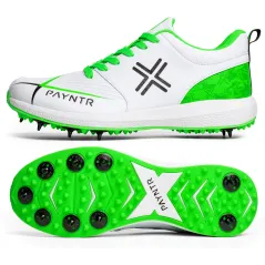 🔥 Payntr V Junior Cricket Spikes - White/Green (2023) | Next Day Delivery 🔥